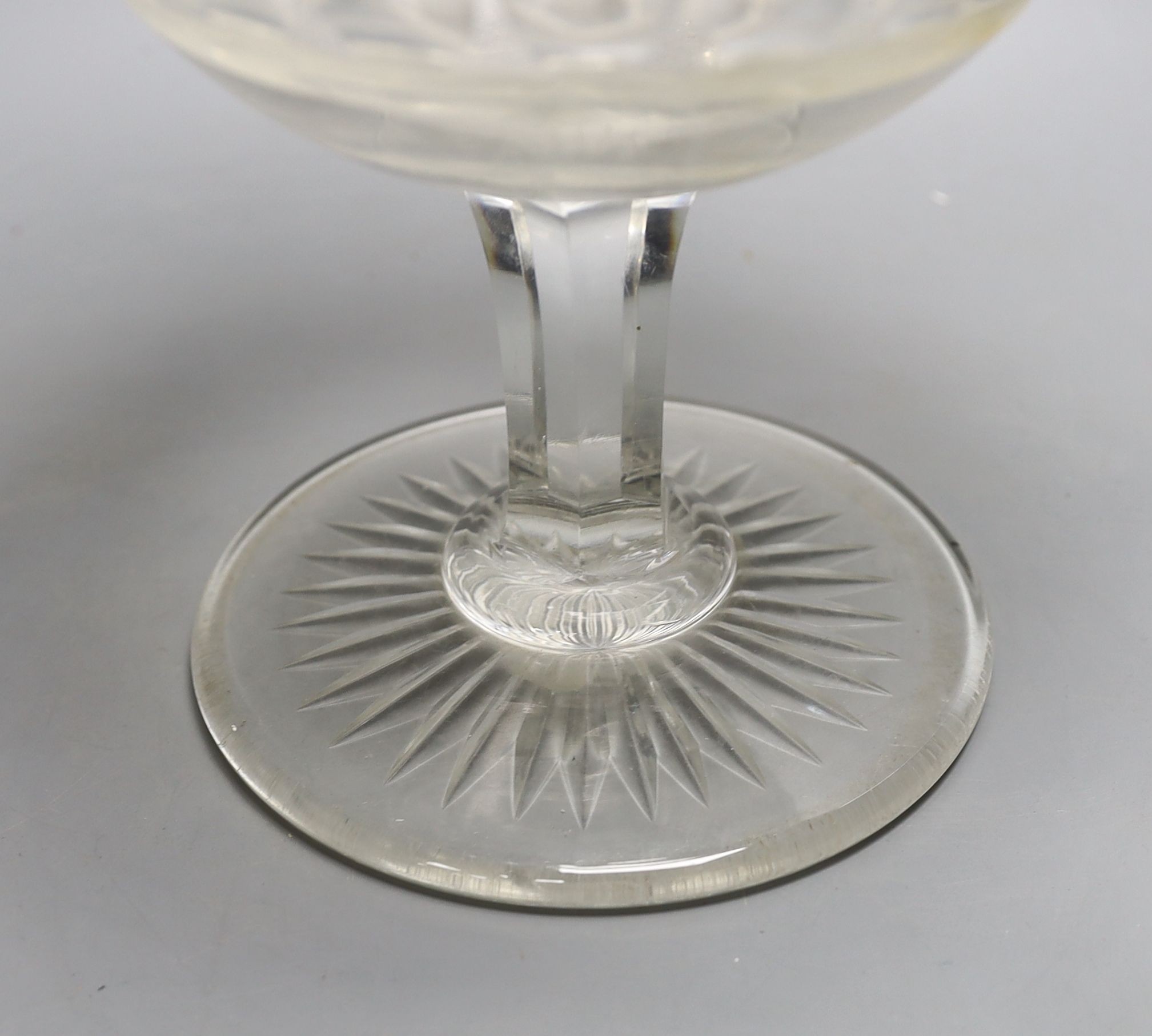 An early 20th century cut glass pedestal vase 30cm